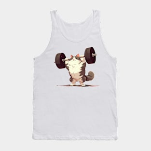 cat lifting weight Tank Top